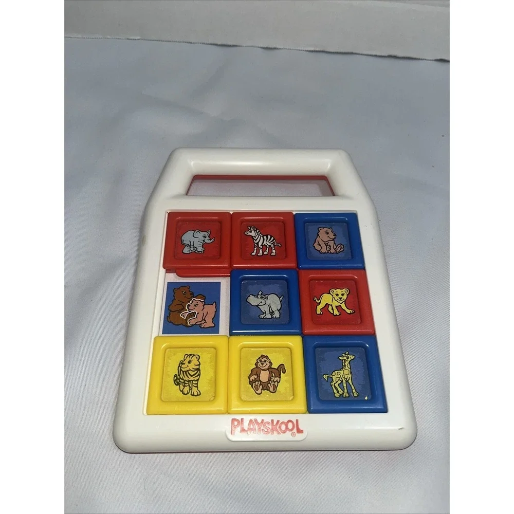 VTG Playskool Slide Square Zoo Animals Toy 1990, preschool